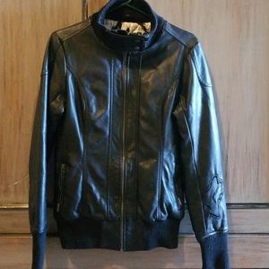 Fox company leather bomber jacket